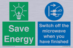 Save energy. Switch off the microwave when you have finished
